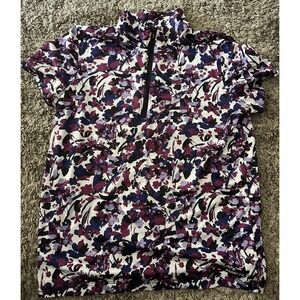 Kerrits 1/4 Zip Horse Riding Short Sleeve  Mock Neck Shirt Youth XL